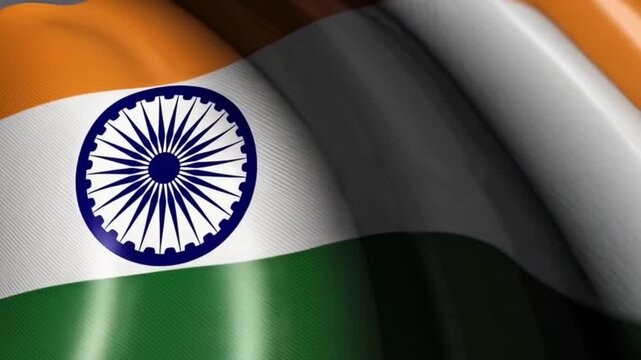 Background of Indian Flag 4K Loop Video Animation.
