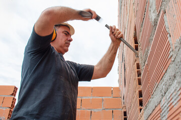 Constructions laborer at work