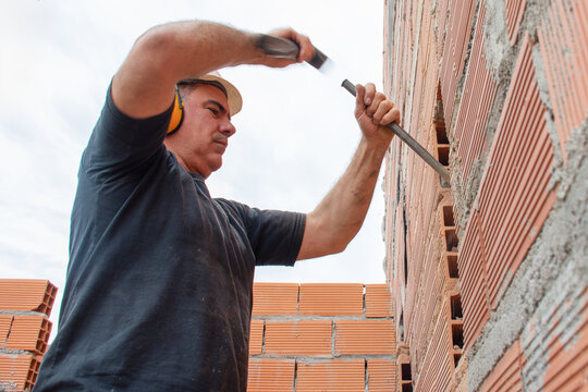 Constructions laborer at work