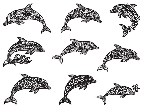 FOLK ART DOLPHIN SILHOUETTE