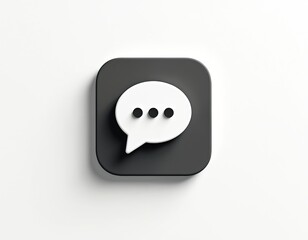 Fototapeta premium Chat bubble icon implies online messaging. Use for social media, digital communication, or instant response concepts. Represents conversation and dialogue in virtual space.