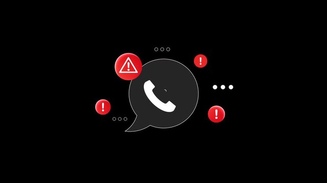 Scam Call Warning on Smartphone Screen Shows Cybersecurity Threat From Fraudulent Callers, With Red Alert Icons Representing Mobile Spam, Robocall, and Phone Based Phishing Attacks, 4k video clip