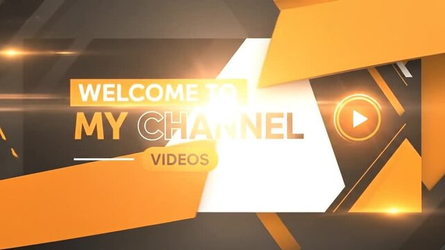 Dynamic intro template with orange and black geometric shapes, perfect for video channels.
