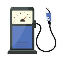 Modern Gas Station Illustration &ndash; Fuel Station with Pumps, Canopy and Road, Flat Vector Design