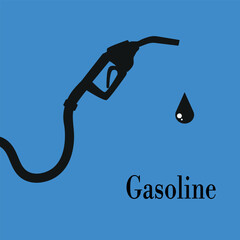 Gasoline Fuel Nozzle with Oil Drop Minimal Concept Illustration