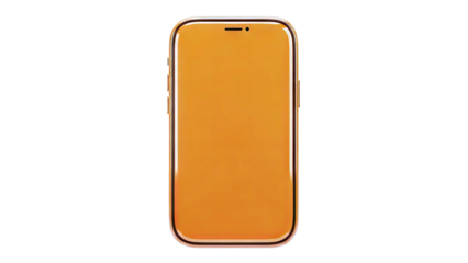 Orange smartphone with rounded corners on a white background