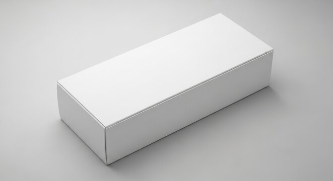 White rectangular box on gray background with clean minimalist design