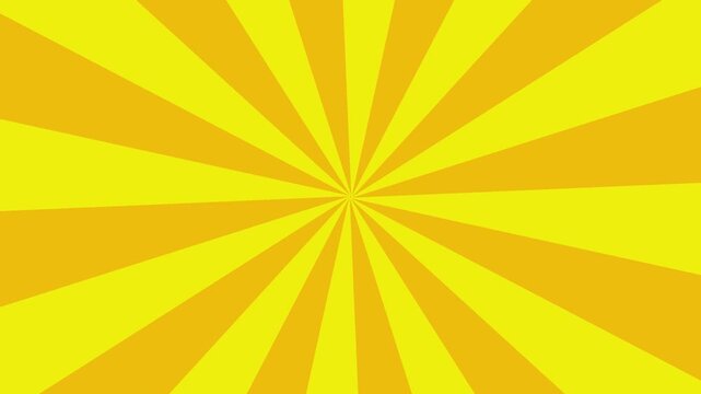 Comic book yellow background with rays animation, colorful radial speed lines from middle to the outside seamless loop abstract line rays sunburst manga anime cartoon popup art backdrop lemon color bg