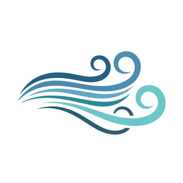 Abstract Wind Wave Logo Symbol