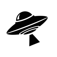 Black silhouette of a flying saucer.