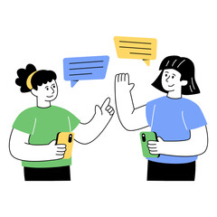 An eye catching design illustration of women discussion 