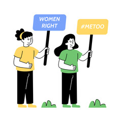 A colored design illustration of women rights 