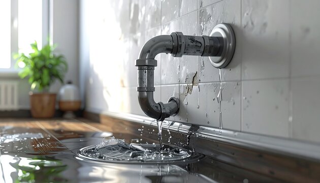 leaking pipe in the wall