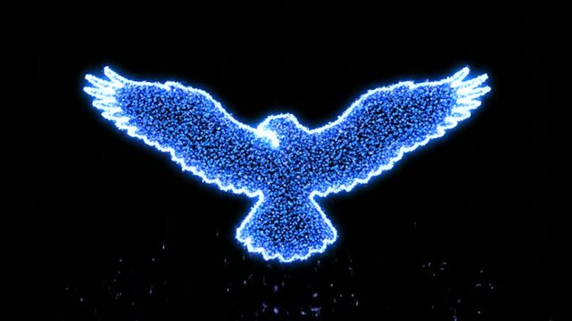 Blue Eagle Formed by Particles in Flight.