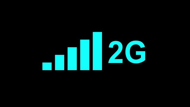 2G network icon design in flat icon. 2G network icon animation in background computer and smartphone internet sign symbol.