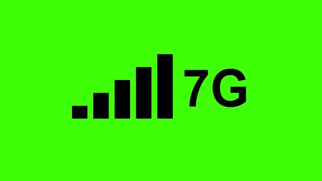 7G network icon design in flat icon. 7G network icon animation in background computer and smartphone internet sign symbol.