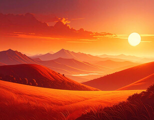 Fire Sunset Background