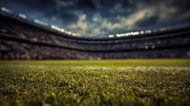 empty football stadium with a grassy field