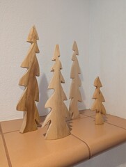 christmas tree on the tiles of an oven