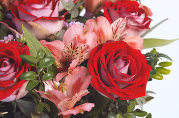 Beautiful bouquet of flowers isolated on white background. studio shot