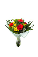 Beautiful bouquet of flowers isolated on white background. studio shot