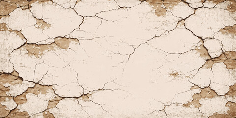 Fototapeta premium Vintage grunge pattern of old wood texture and cracked tree bark surface featuring a rough dry plaster design with earth tones and weathered concrete backgrounds