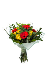 Beautiful bouquet of flowers isolated on white background. studio shot