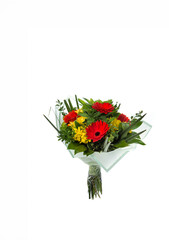 Beautiful bouquet of flowers isolated on white background. studio shot