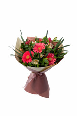 Beautiful bouquet of flowers isolated on white background. studio shot