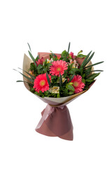 Beautiful bouquet of flowers isolated on white background. studio shot