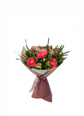 Beautiful bouquet of flowers isolated on white background. studio shot