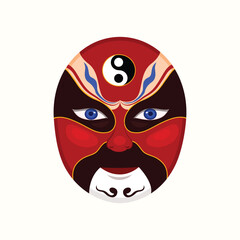Obraz premium A traditional Chinese opera mask illustration representing cultural heritage, symbolism, and classic performing arts.