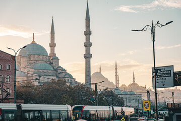 Tower telephoto view in Hobyar, Fatih, Turkey