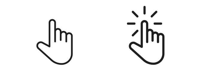 Obraz premium Set of hands with cursor icons 