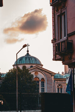 Tower in Mimar Hayrettin, Istanbul near caddesi, Turkey, daytime