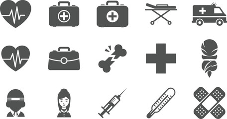 Fototapeta premium Vector set of medical icons