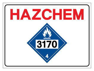 Hazard Chemical UN3170 Dangerous When Wet Symbol Sign, Vector Illustration, Isolate On White Background Label. EPS10