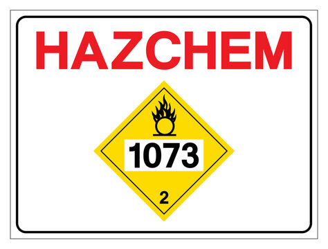 Hazard Chemical UN1073 Class 2 Oxygen Symbol Sign, Vector Illustration, Isolate On White Background, Label .EPS10