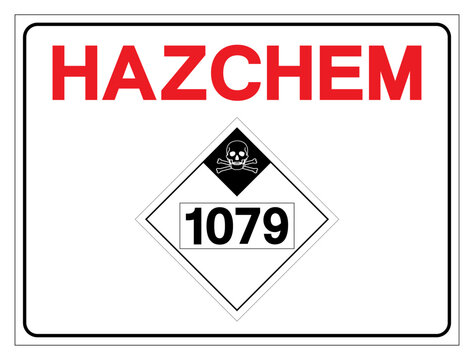 Hazard Chemical UN1079 Class 2 Sulfur Dioxide Symbol Sign, Vector Illustration, Isolate On White Background, Label .EPS10
