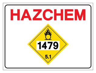 Obraz premium Hazard Chemical UN1479 Class 5.1 Oxidizer Symbol Sign, Vector Illustration, Isolate On White Background, Label.EPS10