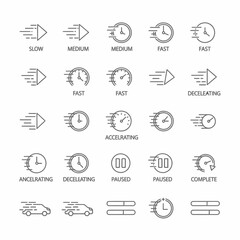 Fototapeta premium Speed and Time Icons Set.