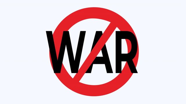 Red crossed out circle emphasizes antiwar sentiment. Suitable for peace campaigns, protest posters, social justice materials, and editorial content.