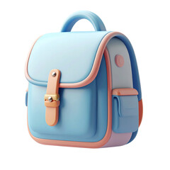 Light Blue Backpack with Pink Accents.