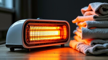 Dangerous scene image of electric heater burning