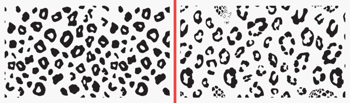 leopard print seamless pattern, animal skin texture, black white leopard spots, wild fashion background, hand drawn leopard pattern, trendy animal print design, seamless surface pattern

