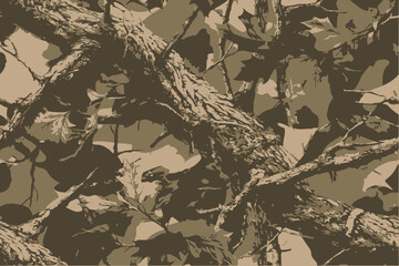 Mossy oak camouflage pattern with tree branches and leaves.Seamless Hunting Camouflage Pattern Inspired by Dense Forest Landscapes. © Adil Rasheed