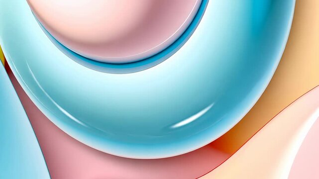 Pastel colored glossy shapes smoothly morph and transform