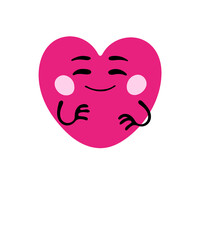 Cute Heart Cartoon Love Sticker | Kawaii Heart Illustration, Romantic Valentine Clipart, Cute Love Sticker for Valentines Day Decor and Cards