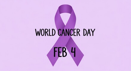 Obraz premium World cancer day: a purple awareness ribbon highlighting global observance on february 4