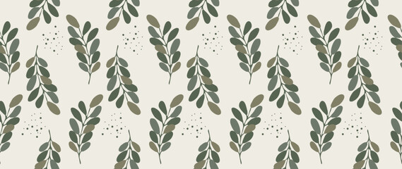 Obraz premium Vector seamless background. Minimalistic abstract floral pattern. Modern print. Perfect for textile design, screensavers, covers, cards, invitations and posters.